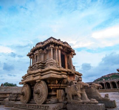 Majestic Stone chariot in Hampi , india